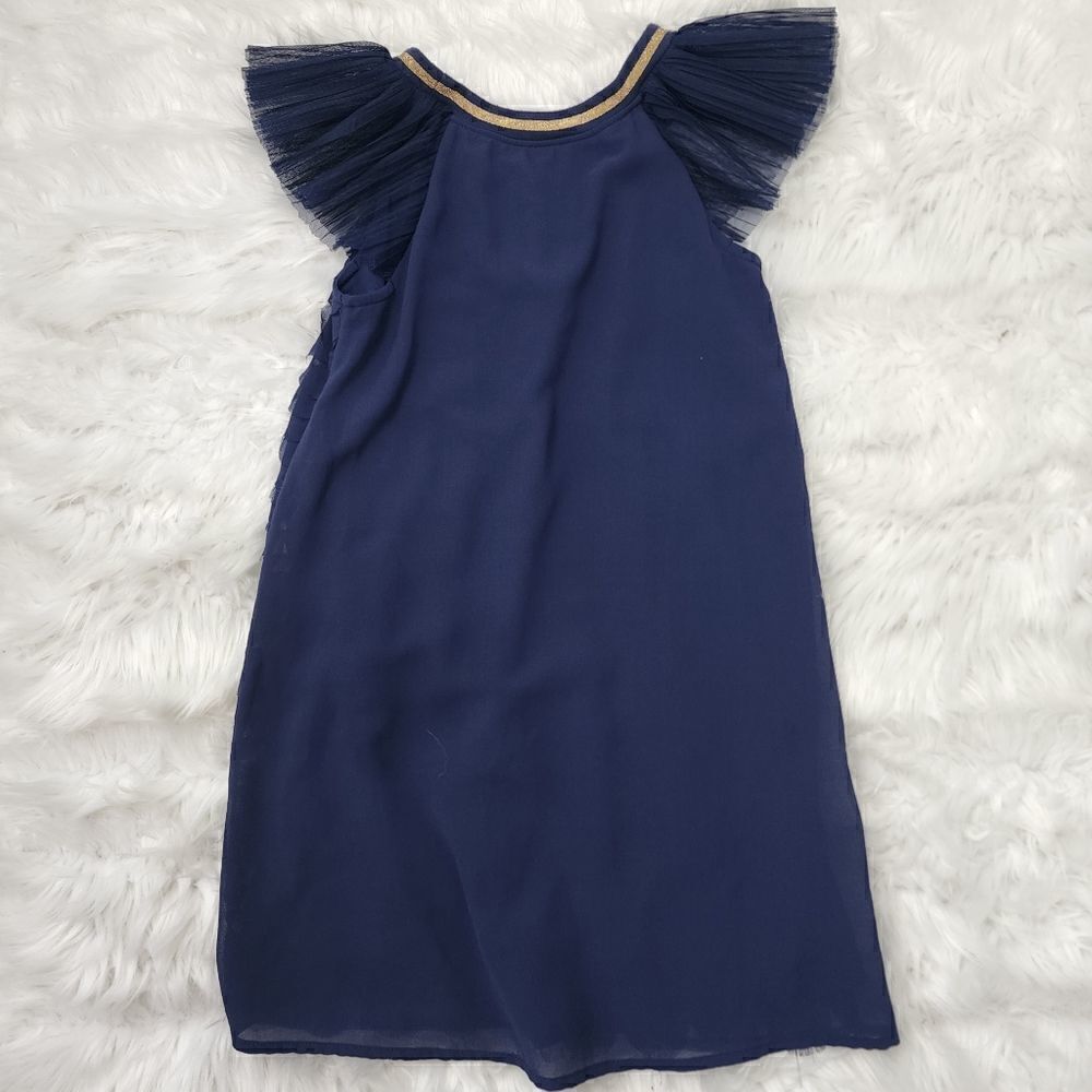 CAT AND JILL GIRLS NAVY RUFFLE SLEEVELESS DRESS SIZE SMALL 6/6X LINED - Picture 4 of 7